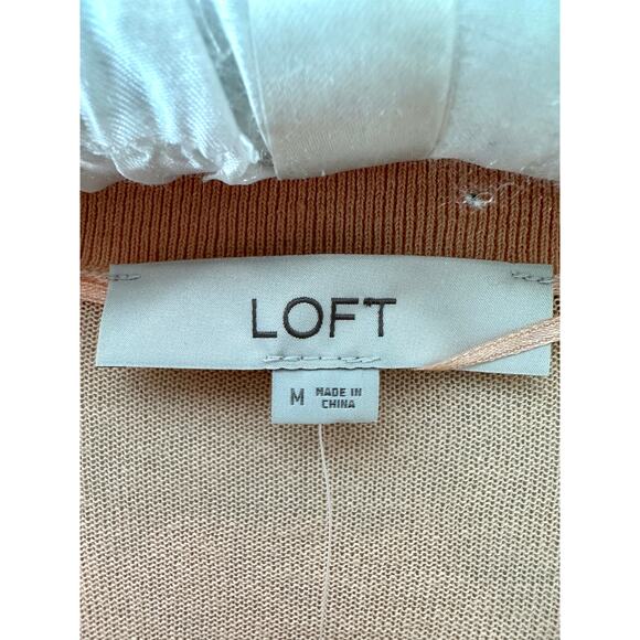 LOFT | Peach Lightweight Open Front Cardigan Sweater Ramie Blend NWT | Medium - Picture 5 of 8